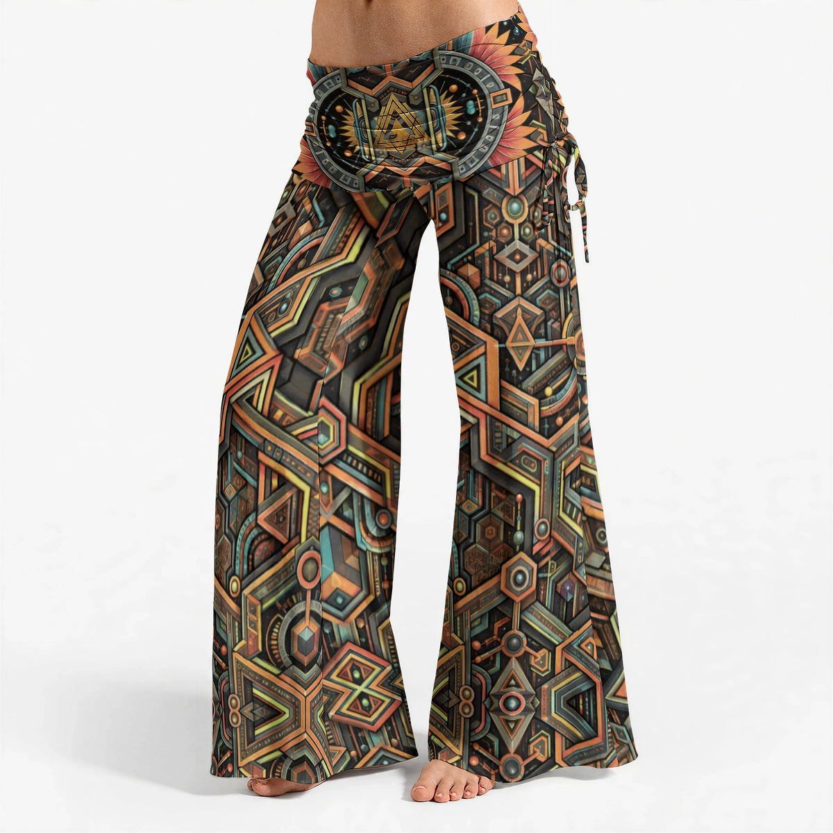 Sunfold Circuit — Women's High-Waist Wide-Leg Pants — garment shown without model, side view