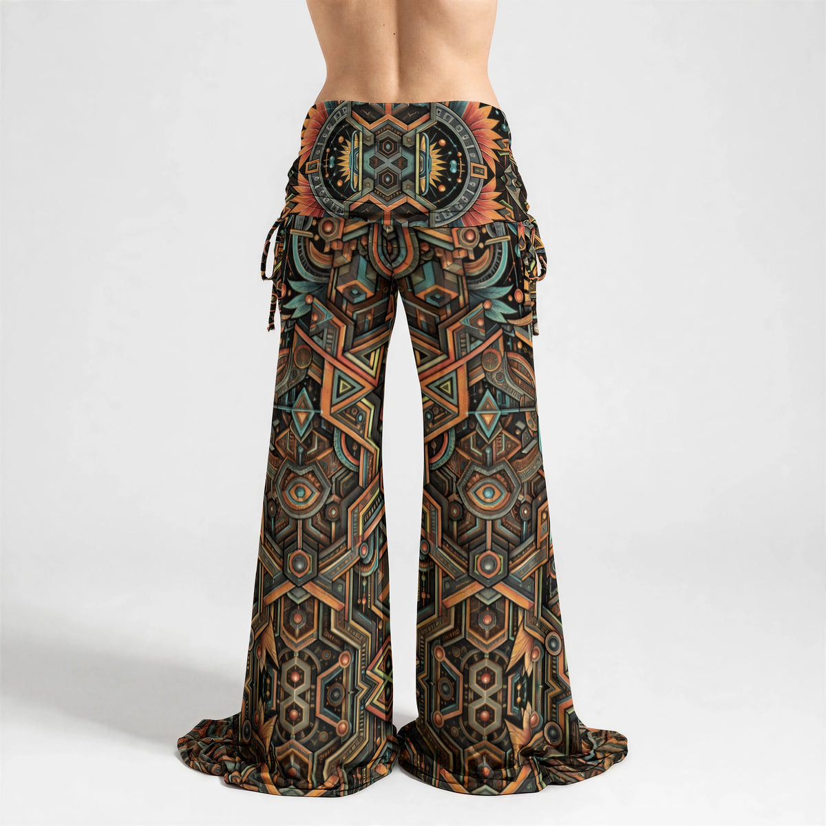 Sunfold Circuit — Women's High-Waist Wide-Leg Pants — garment shown without model, back view