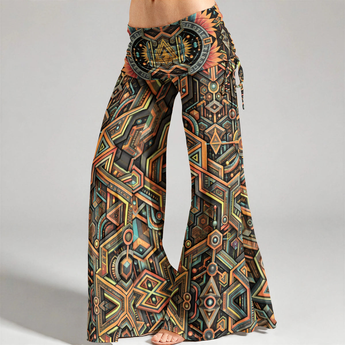 Sunfold Circuit — Women's High-Waist Wide-Leg Pants — garment shown without model, front view