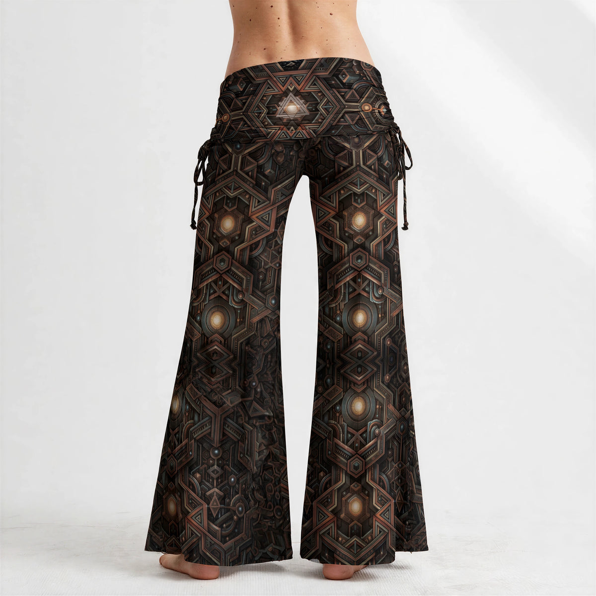 Engram 2 — Women's High Waist Wide Leg Pants — garment shown without model, back view