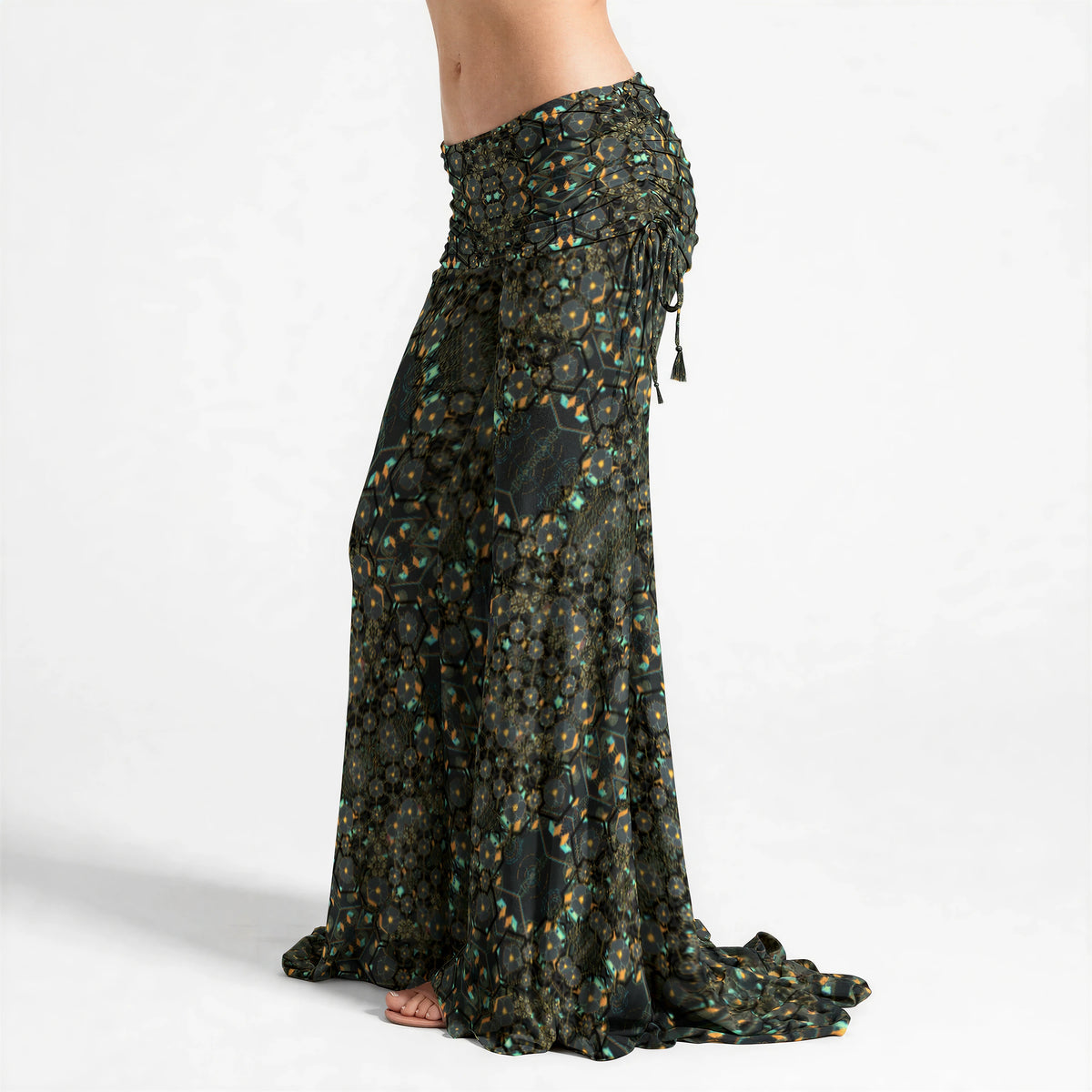 Engram 3 — Women's High Waist Wide Leg Pants — garment shown without model, side view