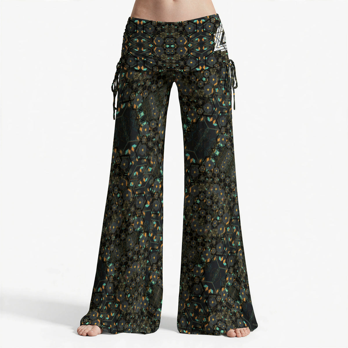 Engram 3 — Women's High Waist Wide Leg Pants — garment shown without model, front view