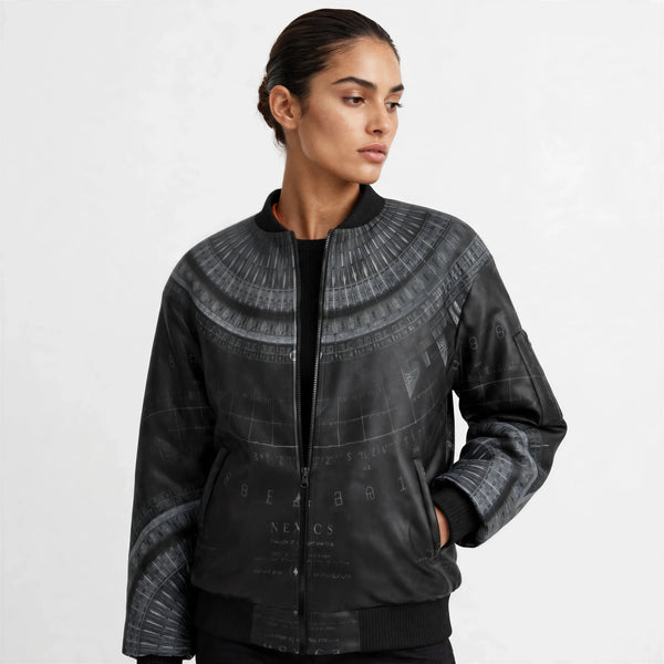 Silent Grid Bomber Jacket — Men's Bomber With Sleeve Pocket