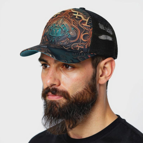 Unisex Trucker Hat With Black Half-mesh