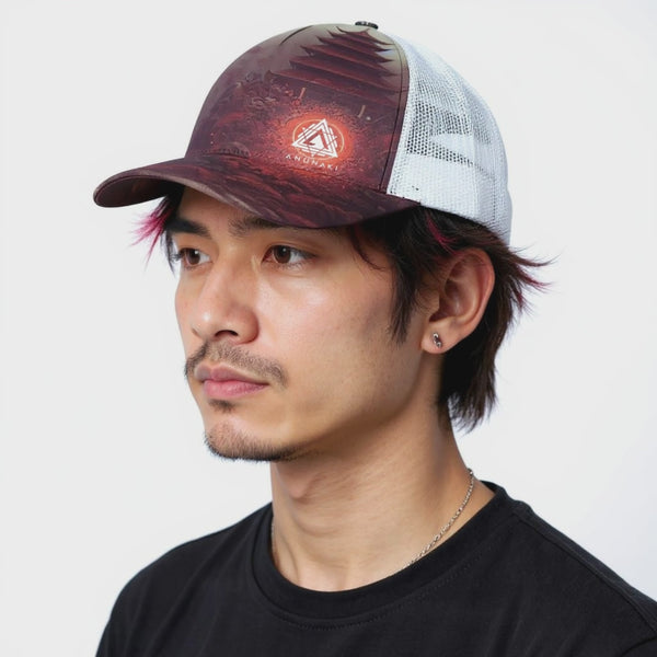 Unisex Trucker Hat With White Half-mesh