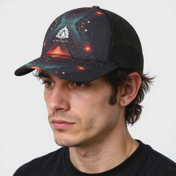 Unisex Trucker Hat With Black Half-mesh